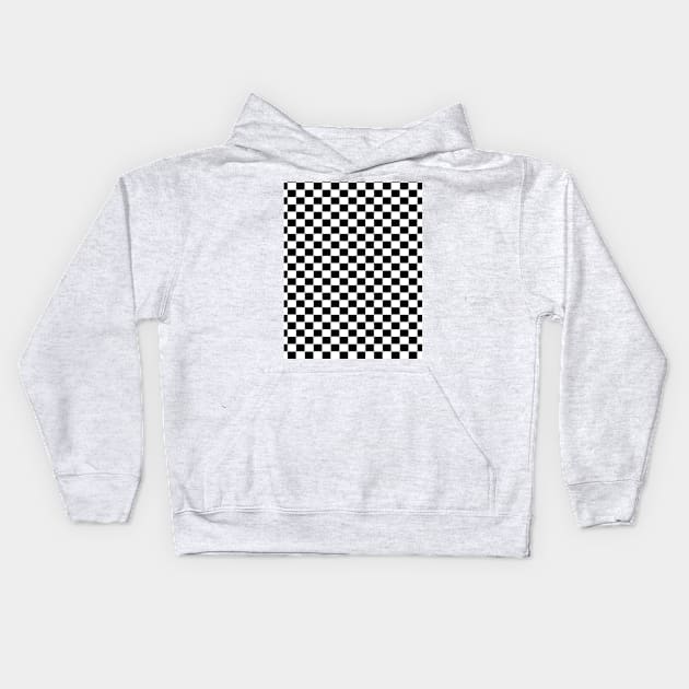 Checkered Black And White Kids Hoodie by DragonTees